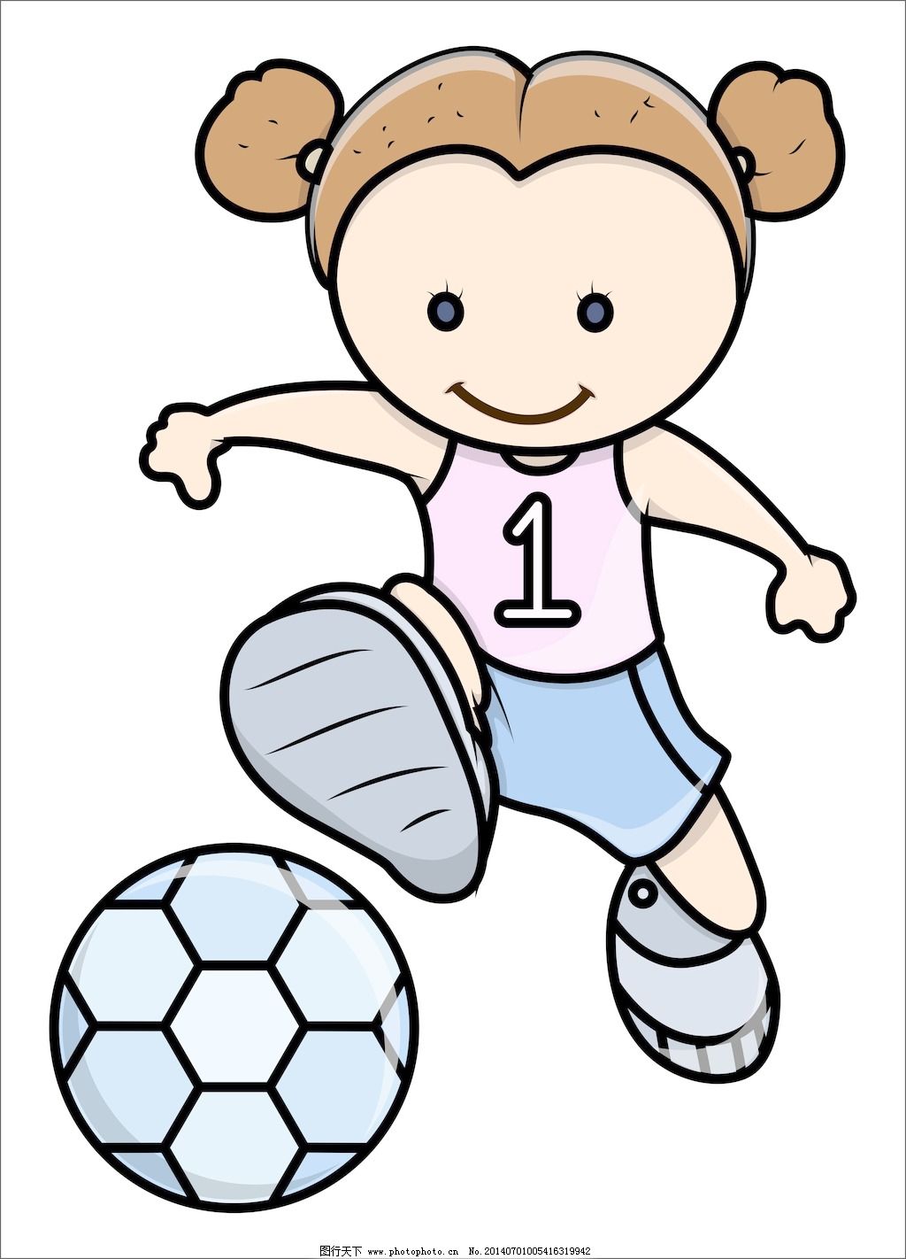 一群小女孩在公园里踢足球插画图片素材_ID:410287688-Veer图库