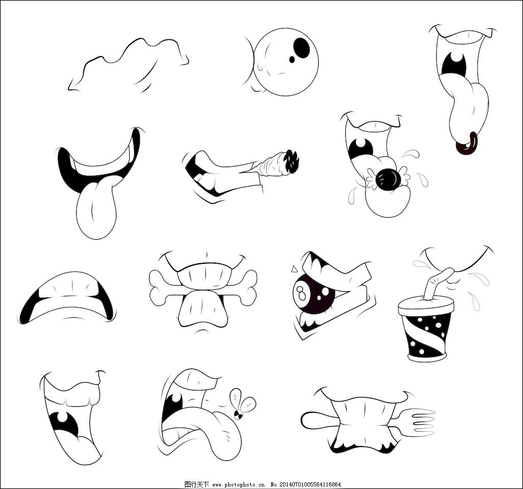 卡通嘴巴矢量表达式图片