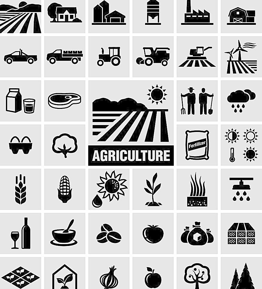 农业生产图标 农场 土地 汽车 矢量图标 图标 标志 标签 logo 小图标图片