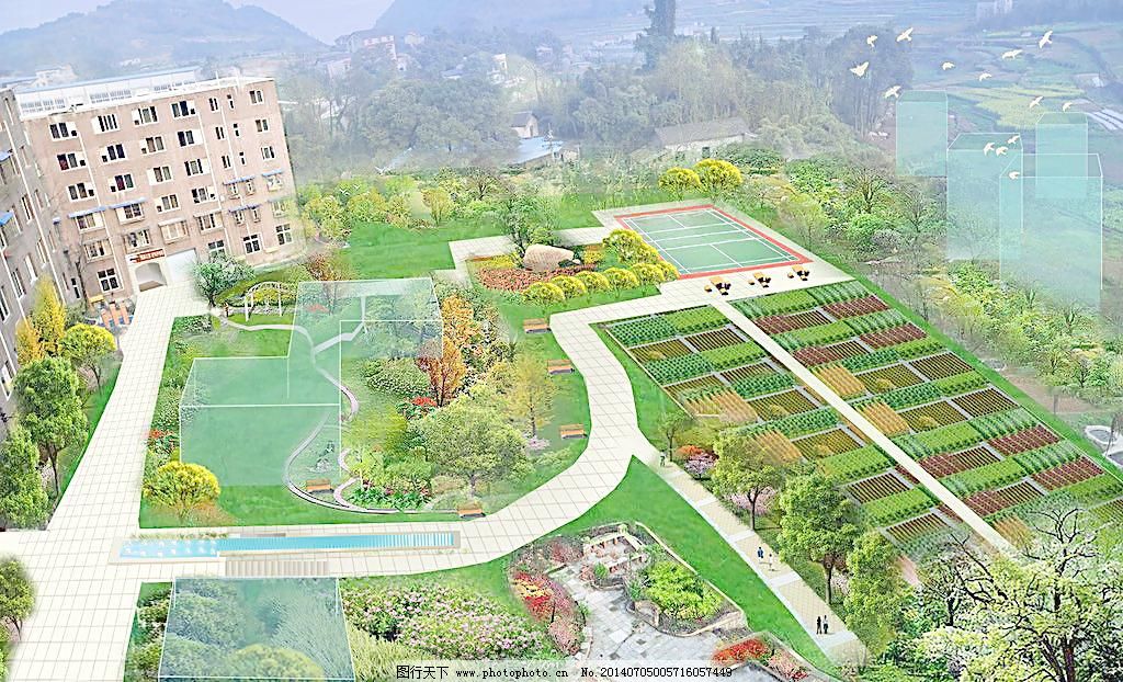 高端养老院全景观设计规划图|松鹤养老院是广