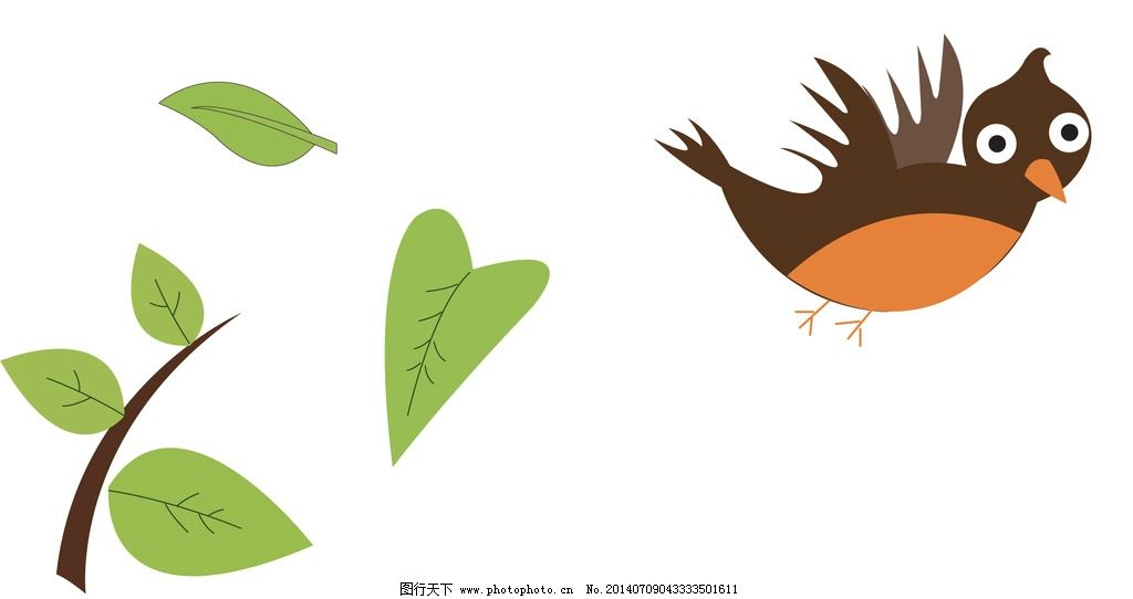 小鸟树叶图片图片