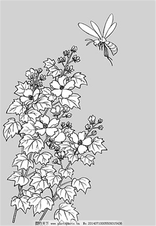 花丛蜜蜂矢量素材,花丛蜜蜂矢量素材免费下载