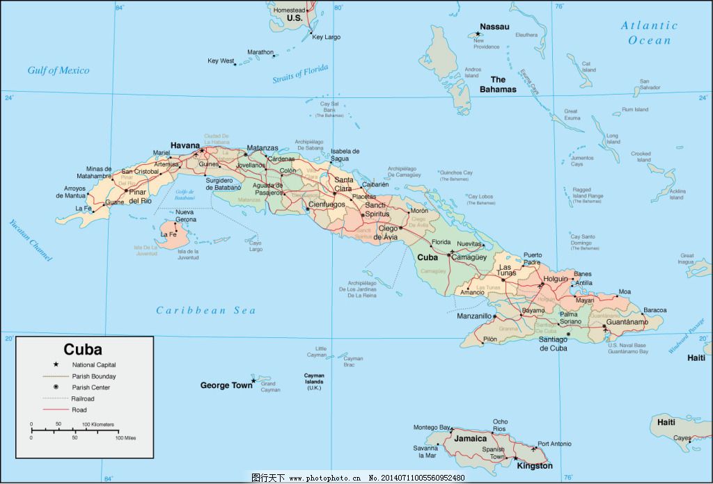 古巴,古巴免费下载 地图 矢量地图 矢量素材 世
