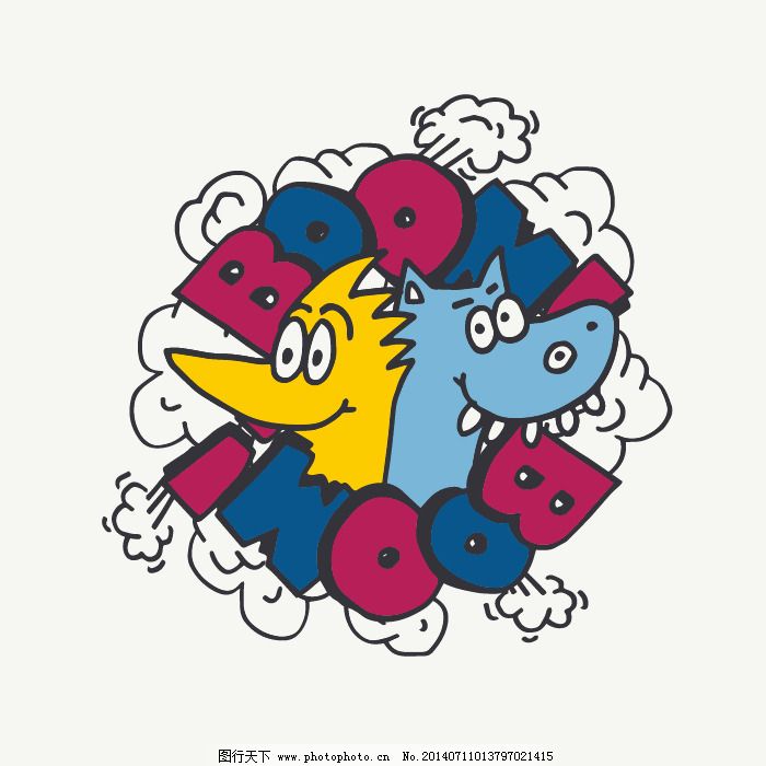 印花矢量图 动物 恐龙 文字 英文 免费素材