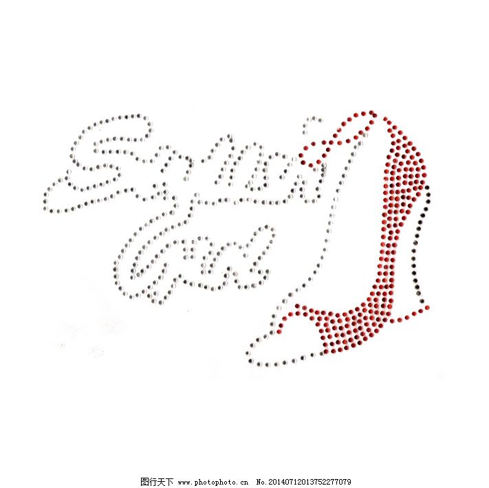 烫钻 生活元素 高跟鞋 文字 英文 免费素材