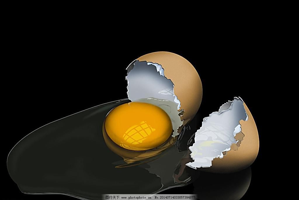 手绘鸡蛋图片,白色 蛋黄 蛋壳 分层图 黑色 黄色