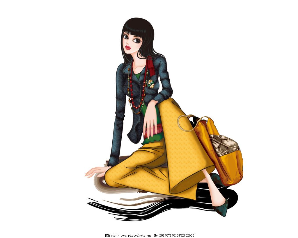 位图 人物 女人 色彩 黄色 免费素材