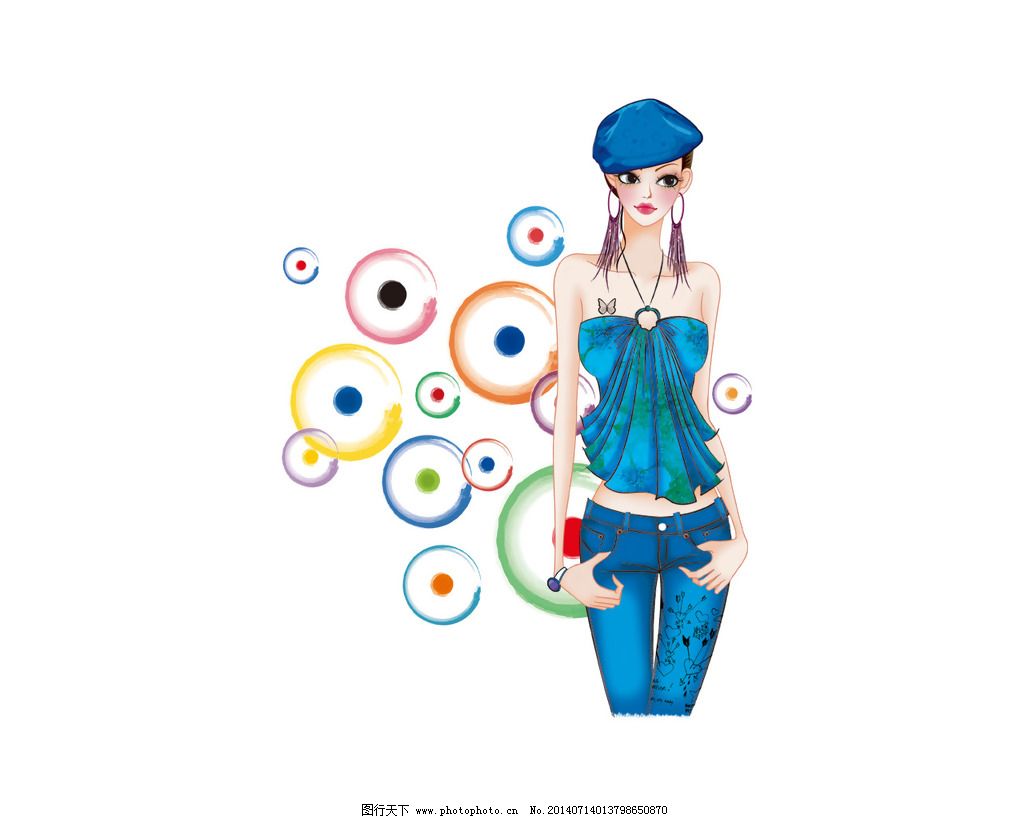 位图 人物 女人 色彩 蓝色 免费素材