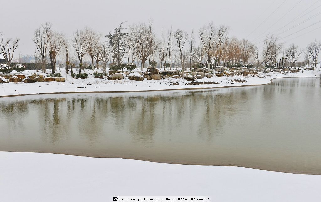 沂河雪景图片,沂河冬景 雪地 下雪了 河边雪景 