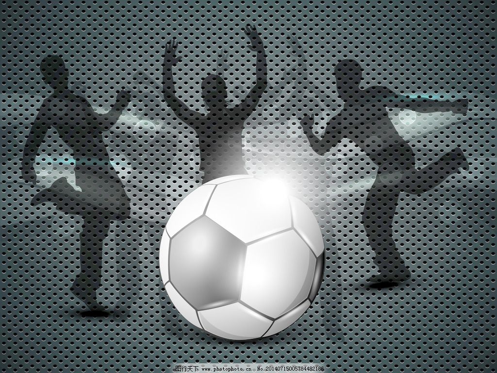 漂亮的足球球员的剪影,漂亮的足球球员的剪影