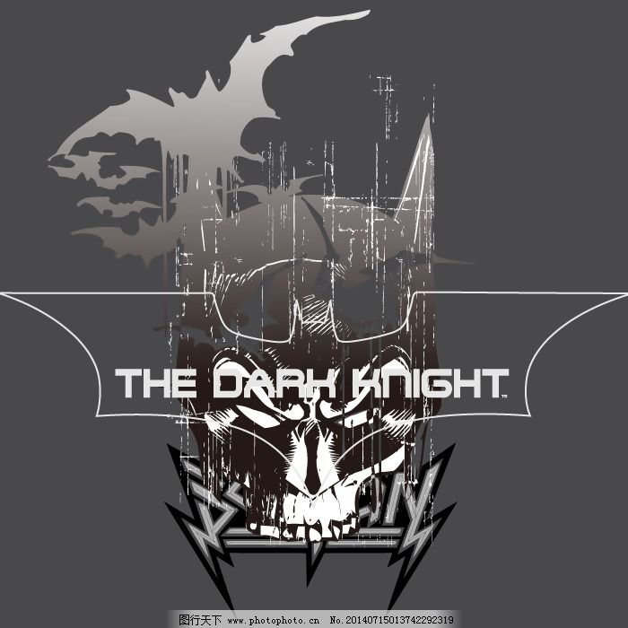 印花矢量图 图文集合 文字 英文 蝙蝠侠 免费素