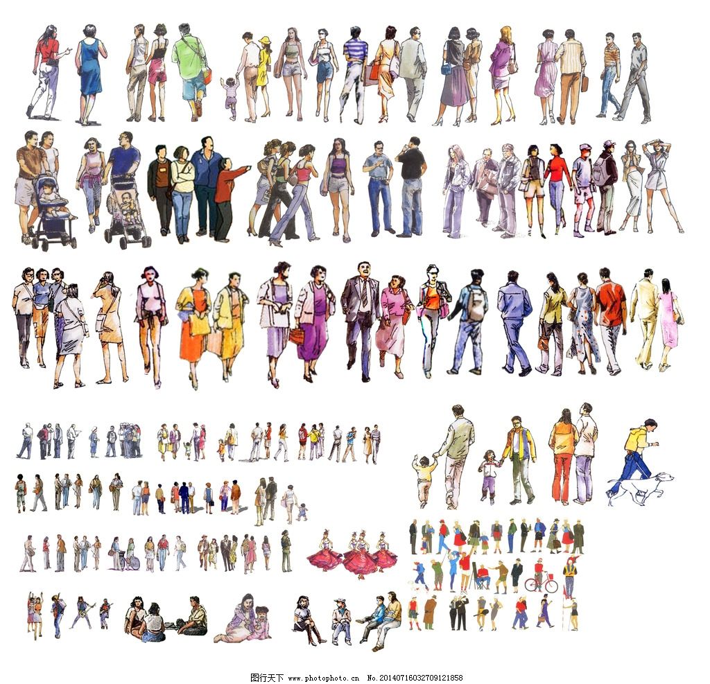 PS手绘人物 PSD分层素图片