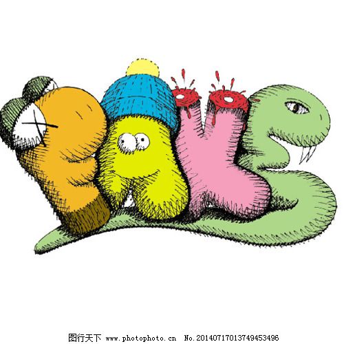 位图 动物 英文 青色 粉红色 免费素材