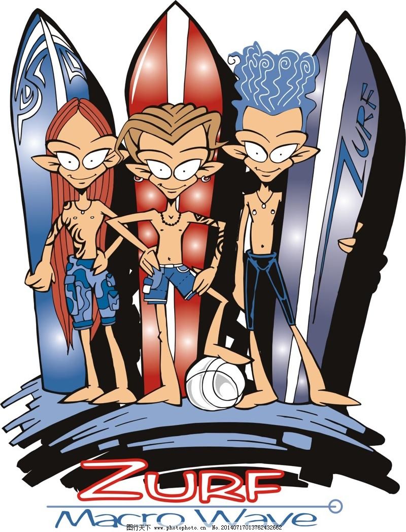 印花矢量图 冲浪 男人 运动 英文 免费素材