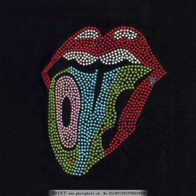 烫钻 文字 英文 嘴巴 色彩 免费素材