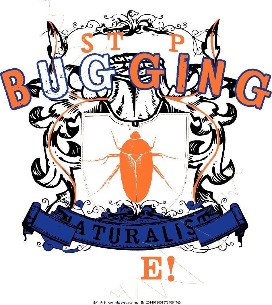 印花矢量图 文字 英文 色彩 青色 免费素材图片