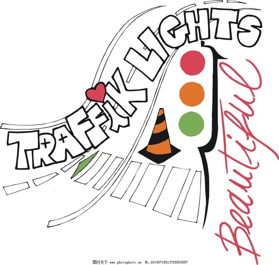 印花矢量图 文字 英文 交通 道路 免费素材