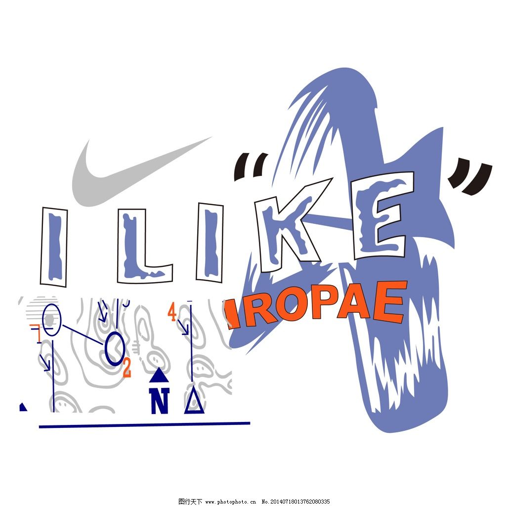 印花矢量图 文字 英文 耐克 色彩 免费素材