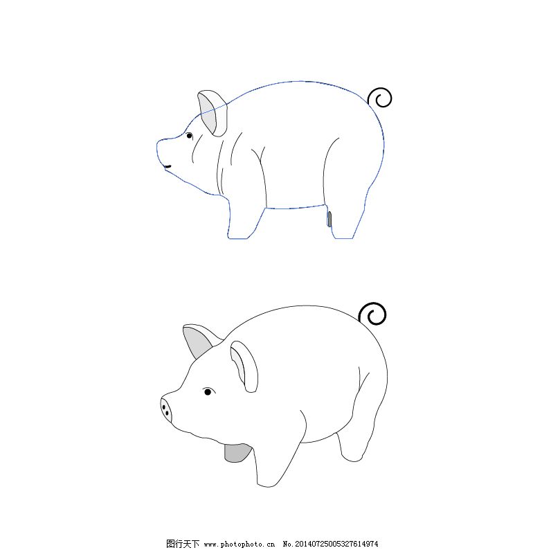 小猪,小猪免费下载 简笔画 肥猪 胖猪 矢量图 广