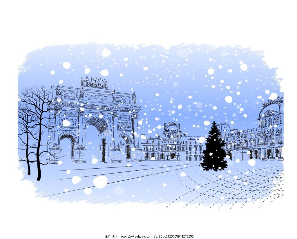 天的巴黎,冬天的巴黎免费下载 手绘 下雪 情迷 