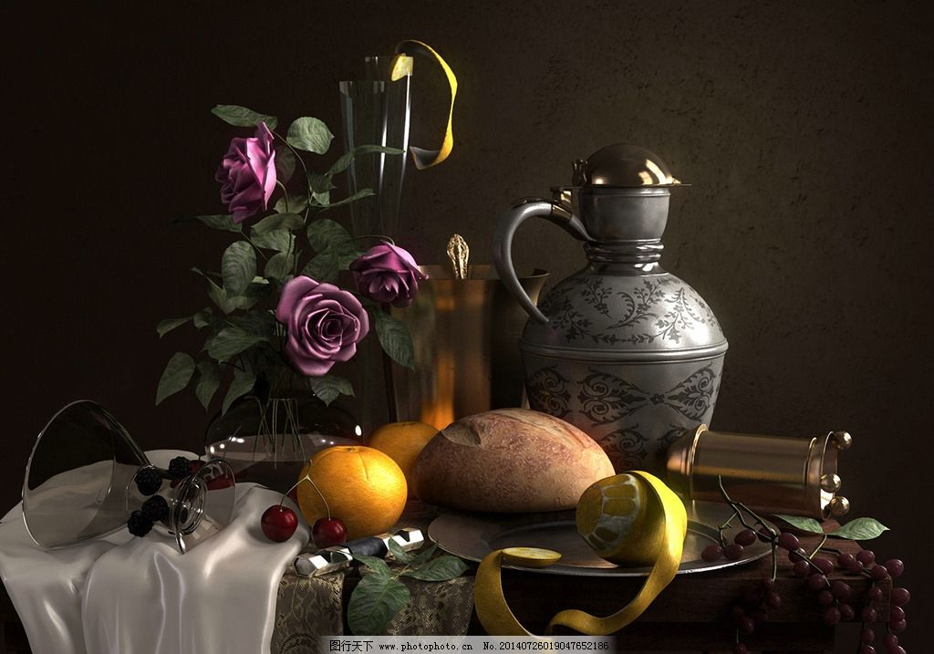 橘子静物素描图片大全图片展示