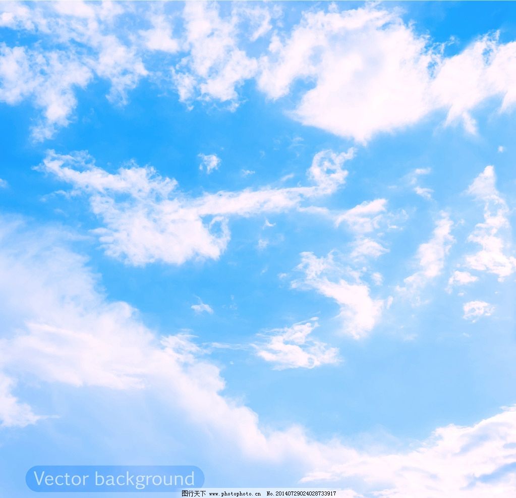蓝天白云 天空 手绘 时尚 背景 蓝天 自然风光 白云 底纹背景 矢量图片