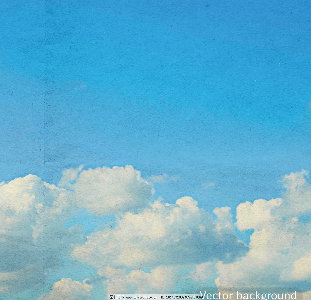 蓝天白云 天空 手绘 时尚 背景 蓝天 自然风光 白云 底纹背景 矢量图片