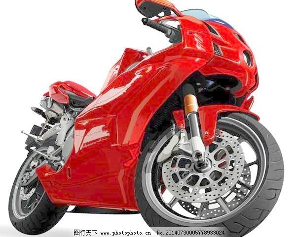 一个美丽的红色摩托车AI格式矢量素材,运输 摩
