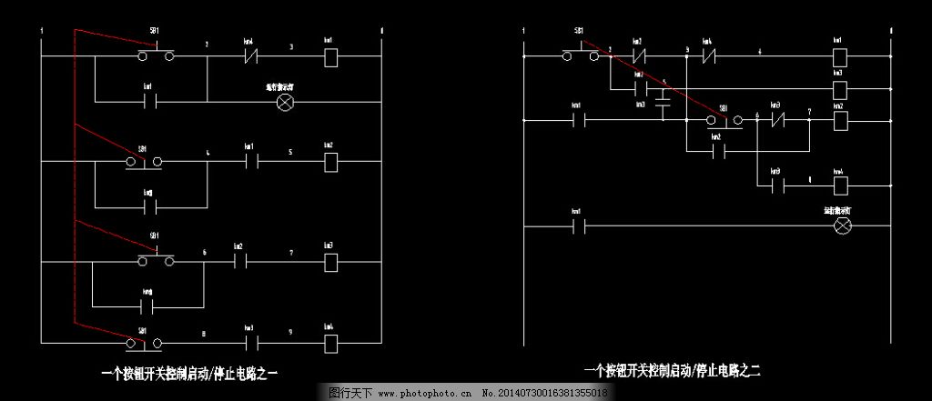 按钮开关控制电路图