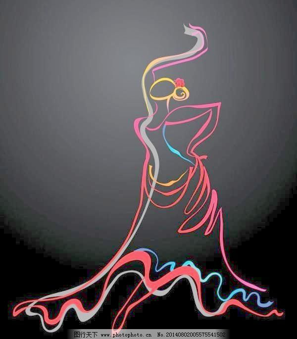 色舞02矢量素材,动态 人形 舞蹈 线 姿势 颜色条