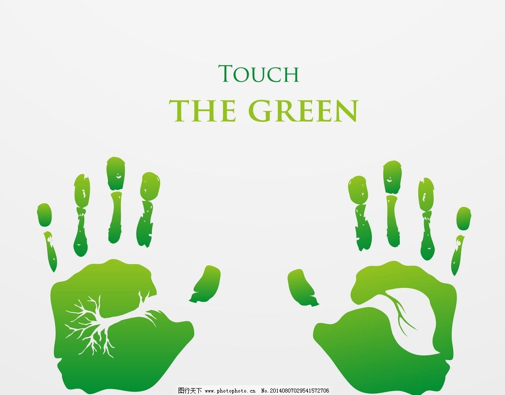 绿色手掌印图片,绿色手印 生态环保 绿叶 节能 