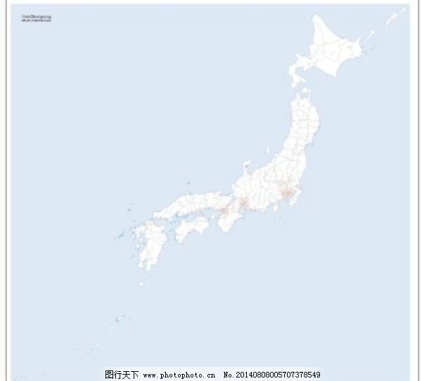 日本地图的铁路网络矢量素材,日本地图的铁路