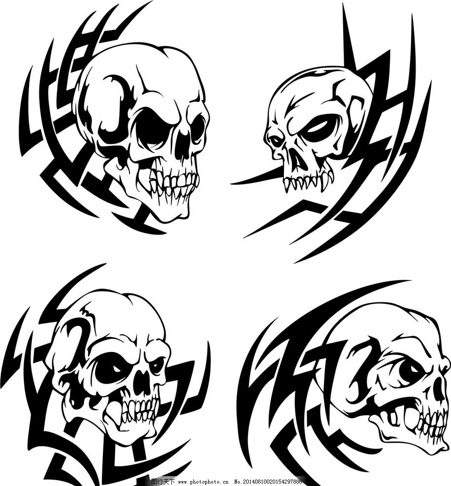 骷髅T恤图案设计 骷髅 纹身图案 skull T恤设计 T恤花纹 服装设计 T恤 T恤样式 T恤款式 欧式卡通 欧式设计 欧美设计 服装图案 T恤图案 花纹图标 花纹设计 炫丽背景 复古设计 怀旧设计 卡通设计 广告设计 设计 EPS