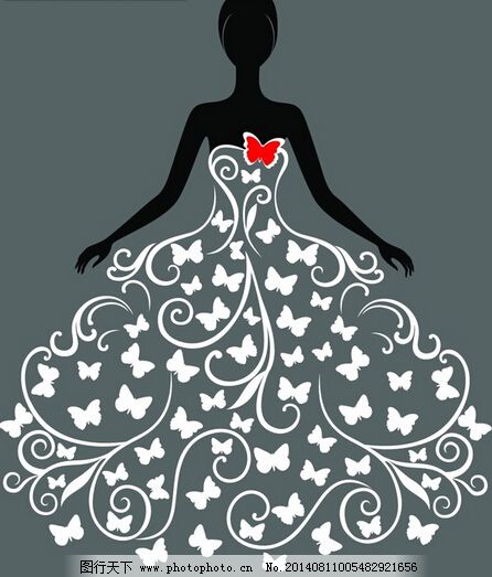 创意婚纱矢量设计素材