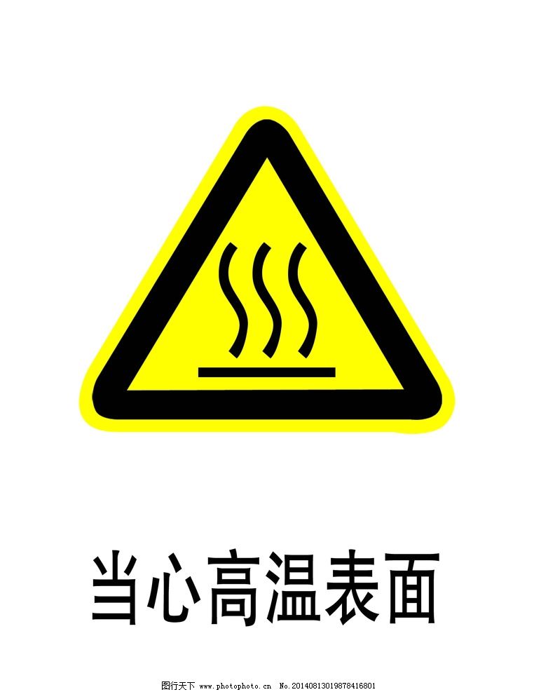 当心高温表面 高温表面 标识 安全标识 注意安全 公共标识标志 标志