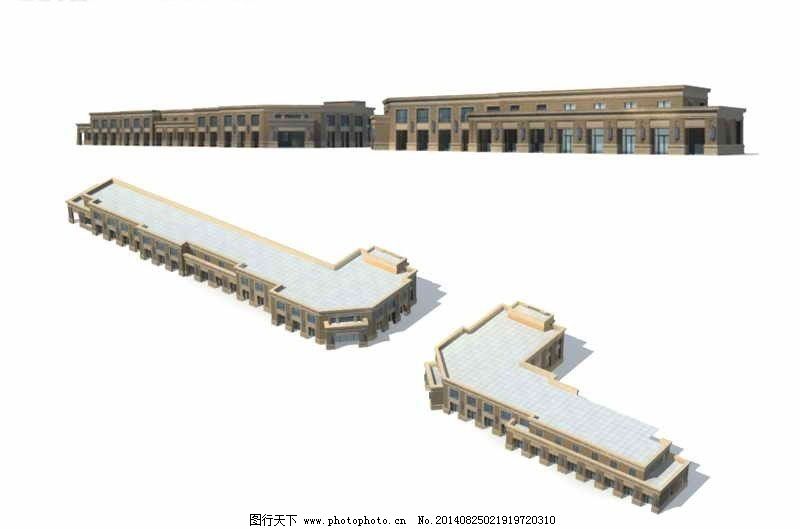 欧式商业大厦裙楼3d模型设计免费下载 3d模型设计 大厦裙楼 欧式商业