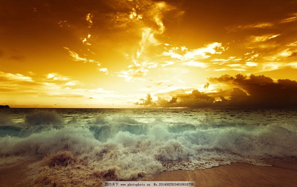 高清黄昏海滩壁纸 高清 黄昏 海边 阳光 沙滩 自然风景 自然景观 摄影