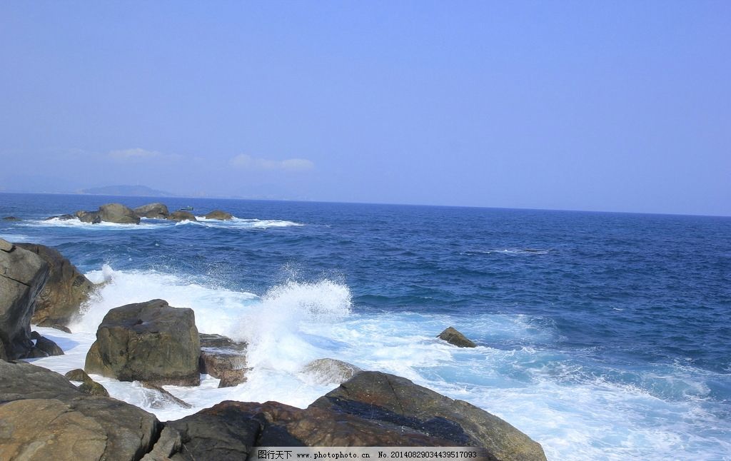 海浪 蜈支洲岛 大海 沙滩 海南岛 蓝色 山水风景 自然景观