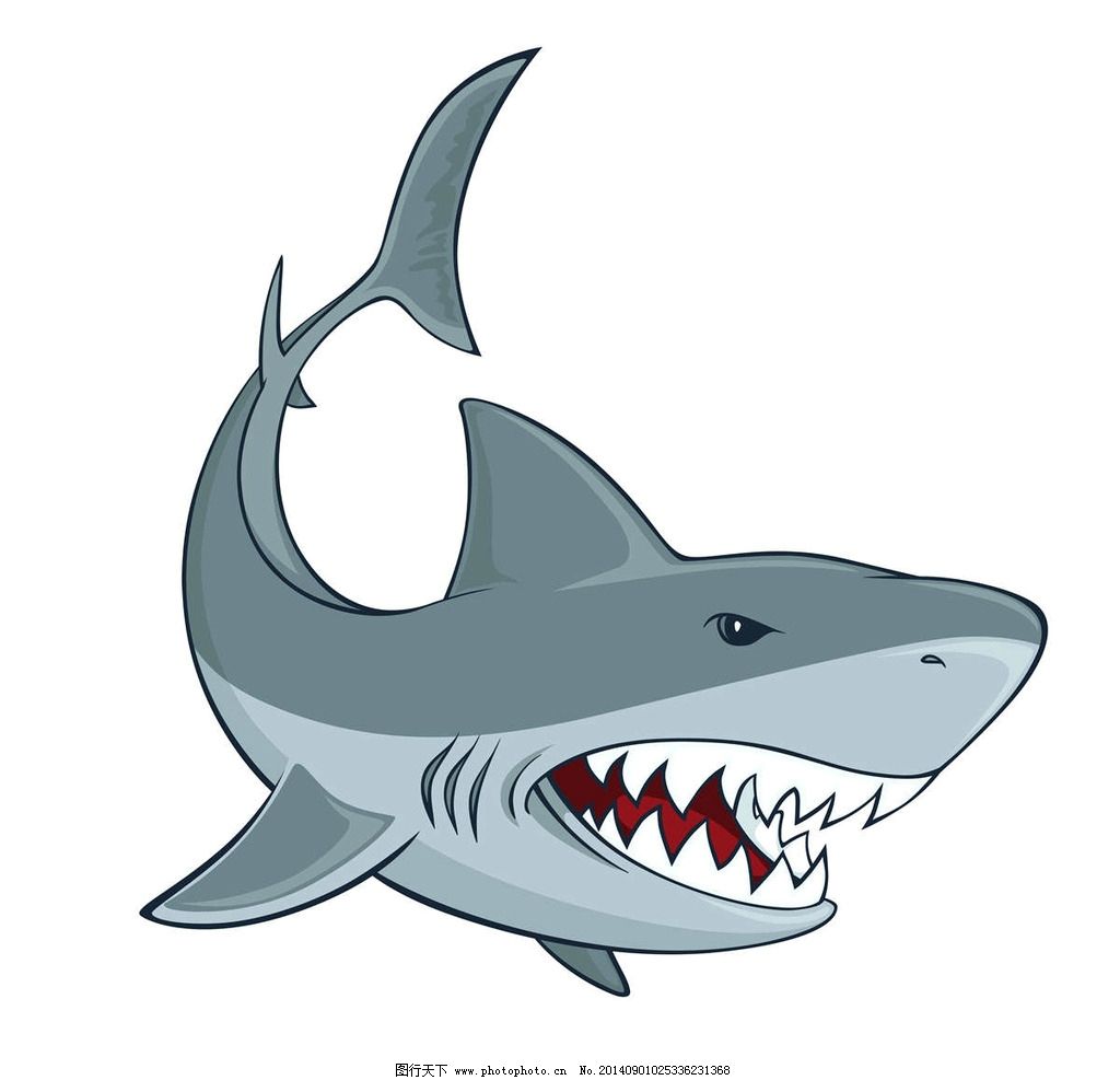 卡通鲨鱼简笔画画法图片步骤 肉丁儿童网