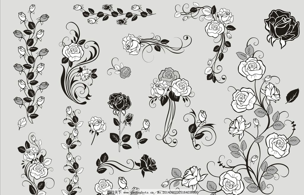 玫瑰花 玫瑰花素材 玫瑰 白描玫瑰 玫瑰线稿 黑白玫瑰 手绘玫瑰花 花 CDR 广告设计 花朵矢量图 印刷素材 花造形 玫瑰花模板 花开富贵 情人节素材 花卉 欧式花纹系列 花草 生物世界 欧式花纹系列 设计 生物世界 花草 CDR