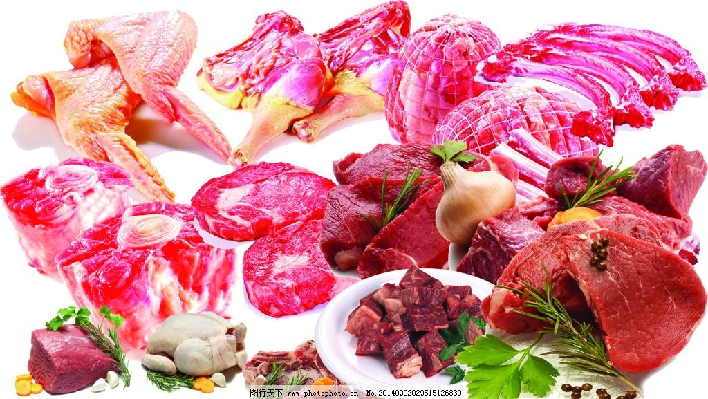 肉类图片,大骨头 肋骨 后丘肉 一盘肉-图行天下