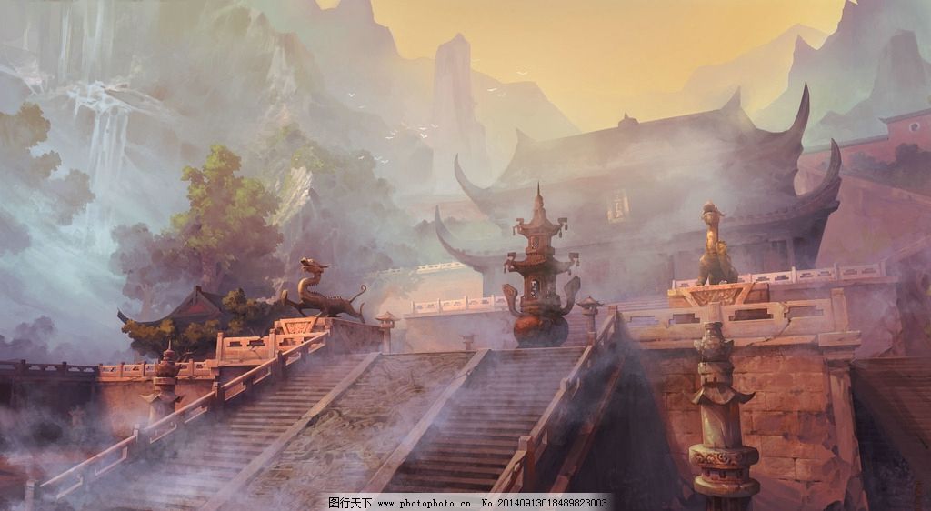 中国古风古典cg场景 中国古风 古典 游戏 cg场景 高清素材 皇宫 宫殿图片