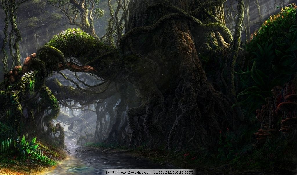 古风欧式CG场景森林图片_风景漫画_动漫卡通