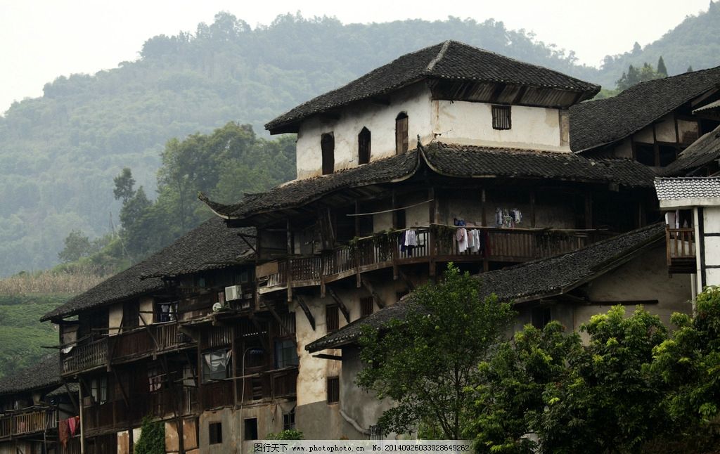 吊脚楼图片,福宝古镇 青瓦房 川西民居特色 小青