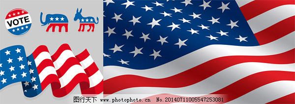 美国国旗矢量素材图片 装饰图案 设计元素 图行天下素材网