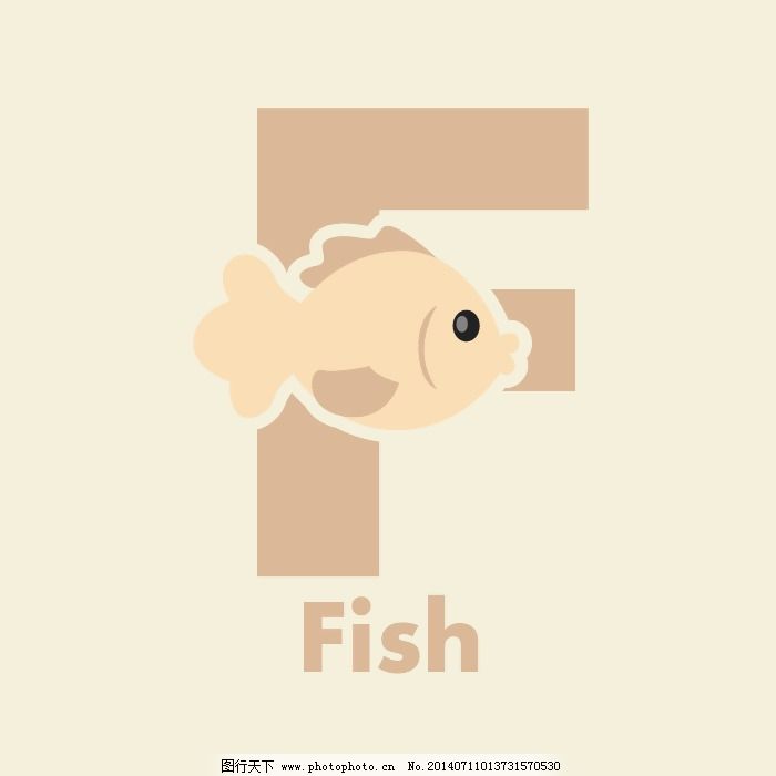 印花矢量图可爱卡通卡通动物鱼文字免费素材图片 服装设计 现代科技 图行天下素材网