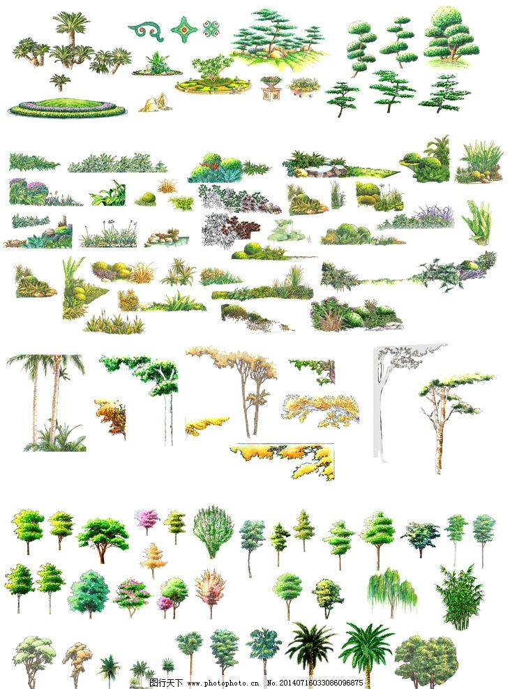 Ps手绘植物素材图片 其他 Psd分层 图行天下素材网